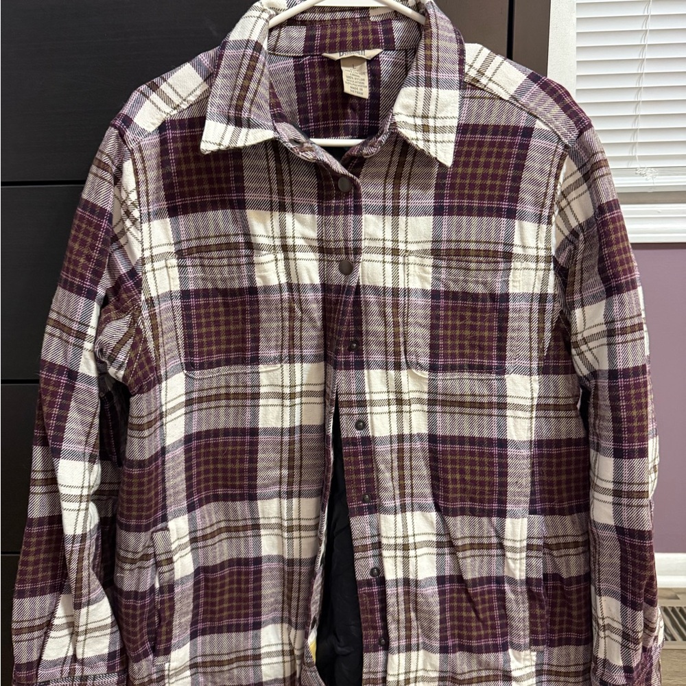 Duluth Trading Co Burgundy and Cream Checkered Equestrian Jacket